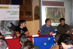 Javier Purroy (SEO/Birdlife), Luis Robles (Fundación Biodiversidad) y Óscar Prada (Foro de Asturias Sostenible)