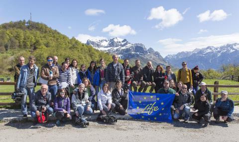 Visita de los medios de comunicación y los socios del proyecto a las acciones desarrolladas en Picos de Europa